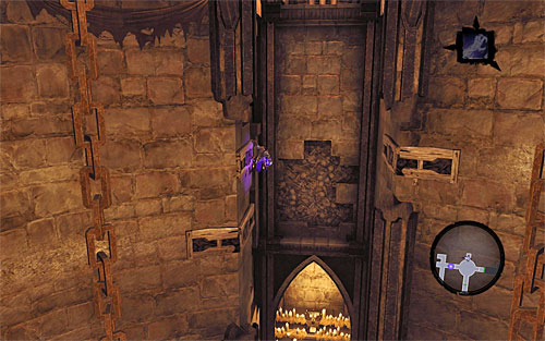 After reaching the end of the edge, grab onto the upper one to place yourself as seen on the screen - Resurrect Phariseer (2) - Phariseer - Darksiders II - Game Guide and Walkthrough