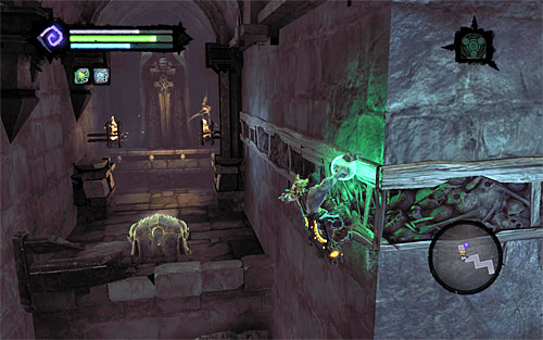 Take the right corridor to reach a spot allowing you to move up - Find the Judicator's Tomb - Judicator - Darksiders II - Game Guide and Walkthrough