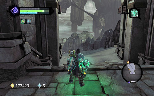 You don't have to go back to the starting point - it's enough to jump down to the stairs below (you won't miss anything on the way) - Find the Judicator's Tomb - Judicator - Darksiders II - Game Guide and Walkthrough