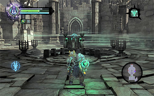 Once you're on the new balcony, look around for a chest and a Soul Arbiter's Scroll - Talk to the Judicator - Judicator - Darksiders II - Game Guide and Walkthrough