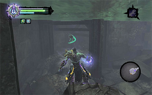 Head north, reaching an oval tower room with a demolished staircase - Find the first Soul - Judicator - Darksiders II - Game Guide and Walkthrough