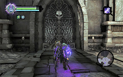 Head towards the newly unlocked east door (the above screen) to start exploring another section of the tomb - Find the second Soul (1) - Judicator - Darksiders II - Game Guide and Walkthrough