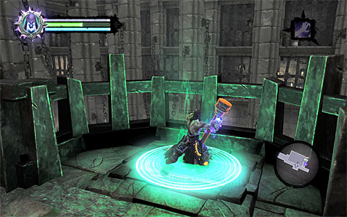 Wait for Death to get to the upper balcony and continue forth - Find the second Soul (2) - Judicator - Darksiders II - Game Guide and Walkthrough