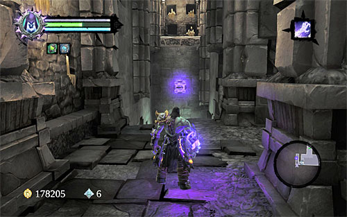 Go through the narrow passageway, finding a Book of the Dead page on the way ([The Book of the Dead] side quest) - Find the second Soul (2) - Judicator - Darksiders II - Game Guide and Walkthrough