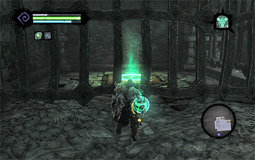 After going down to the basement, send the first Dead Lord to stand on the pressure plate on the right (screen 1), and the other one to stand on the pressure plate in front of you (screen 2) - Finishing the quest - Judicator - Darksiders II - Game Guide and Walkthrough