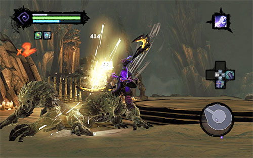 The visit in the [Psychameron] will start on an unfriendly note, as you'll be forced into a pretty difficult battle - Survive the Psychameron (1) - Basileus - Darksiders II - Game Guide and Walkthrough