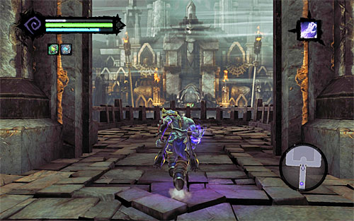In the next room, use Death Grip to safely get to the opposite balcony - Find the Psychameron - Basileus - Darksiders II - Game Guide and Walkthrough