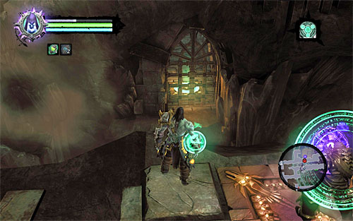 Stand beside the Dead Lord, face north and locate the pressure plate seen above - Survive the Psychameron (1) - Basileus - Darksiders II - Game Guide and Walkthrough