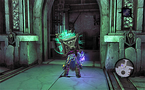 After you acquire the lantern choose the narrow corridor - Explore the City of the Dead - return to the western part - The City of the Dead - Darksiders II - Game Guide and Walkthrough