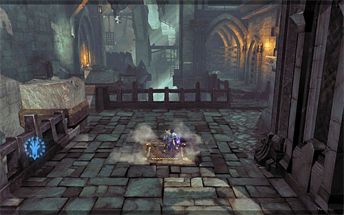 Start with positioning the death on the pressure plate seen in the above screenshot, and watch another cut scene that informs you of the changes in the environment that you may expect - Explore the City of the Dead - upper levels (1) - The City of the Dead - Darksiders II - Game Guide and Walkthrough
