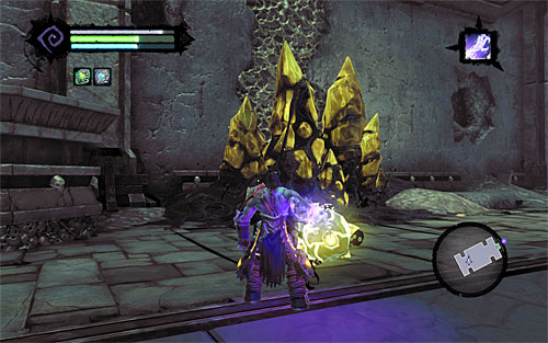 Go to the place you can collect shadowbombs from and use the Death Grip to catch one of them - Explore the City of the Dead - upper levels (2) - The City of the Dead - Darksiders II - Game Guide and Walkthrough