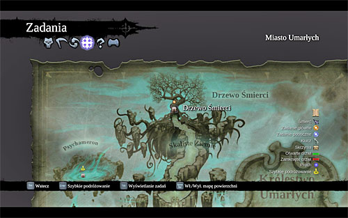 Open the worldmap and select [The Tree of Death] (the above screenshot) - Return to the Tree of Death - The City of the Dead - Darksiders II - Game Guide and Walkthrough