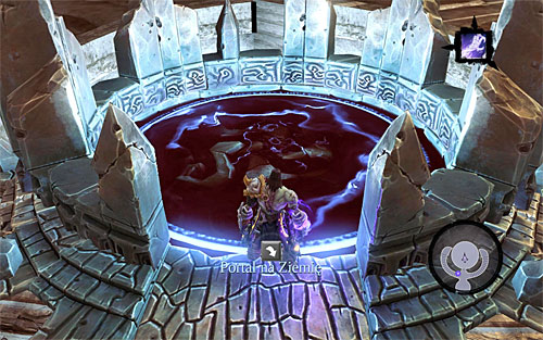 Approach the spot where you left the first half of the soul earlier and initiate manual aiming (Q key), and after an icon confirming locking on target appears (the above screenshot), toss the shadowbomb - Find Archont - Key to Redemption - Darksiders II - Game Guide and Walkthrough