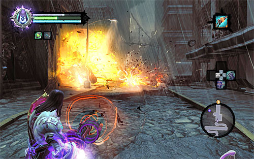 Equip the newly acquired weapon and start using it against the undead coming your way, including the exploder - Find the second part of the Rod (1) - The Rod of Arafel - Darksiders II - Game Guide and Walkthrough