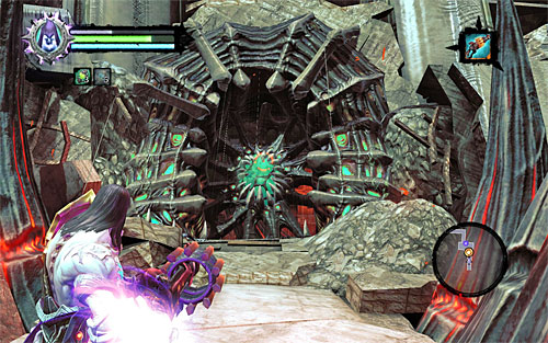 Go south now, kill a single exploder and go for the eastern part that leads towards the last part of the Rod - Find the last part of the Rod - The Rod of Arafel - Darksiders II - Game Guide and Walkthrough