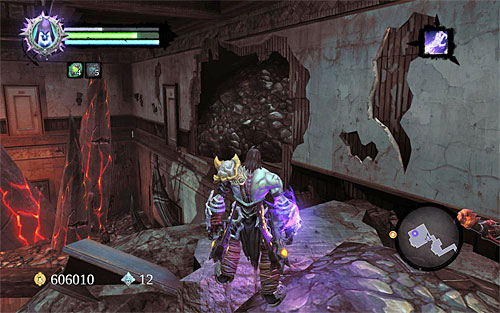 Put the equipped gun away for the time being, turn right and jump towards the upper ledge shown in the above screenshot - Return to the Crystal Spire - The Rod of Arafel - Darksiders II - Game Guide and Walkthrough