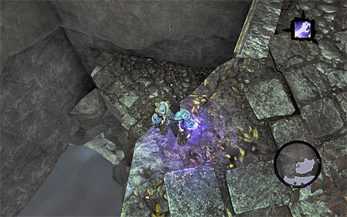 Start using the Death Grip, catch onto the nearby catch and get to a larger platform - Find the Scribe - eastern part of the Citadel (1) - Stains of Heresy - Darksiders II - Game Guide and Walkthrough