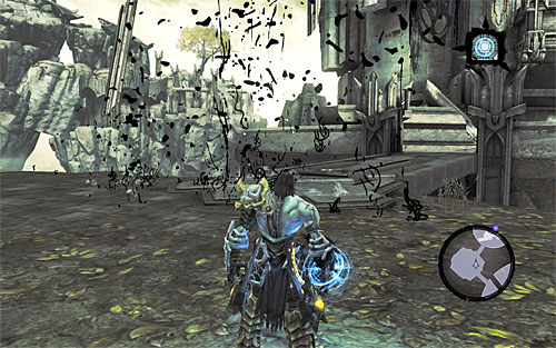 If you've done everything properly, the energy should flow through the portals, in the direction from the active to the inactive sphere, and unlock the southeastern passage shown in the above screenshot - Find the Scribe - eastern part of the Citadel (2) - Stains of Heresy - Darksiders II - Game Guide and Walkthrough