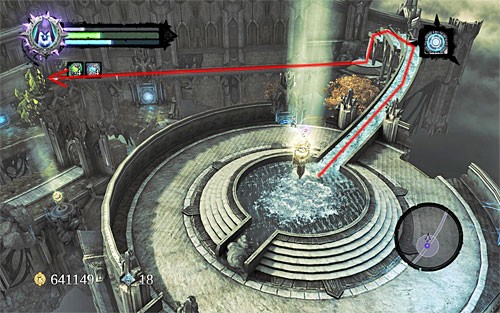 Now, you need to follow the path indicated by the red arrow in the above screenshot - Find the Scribe - eastern part of the Citadel (2) - Stains of Heresy - Darksiders II - Game Guide and Walkthrough