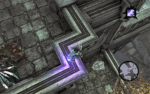 To start with, go south for a bit and jump down to a small ledge shown in the above screenshot and find a chest there - Find the Scribe - western part of the Citadel (1) - Stains of Heresy - Darksiders II - Game Guide and Walkthrough