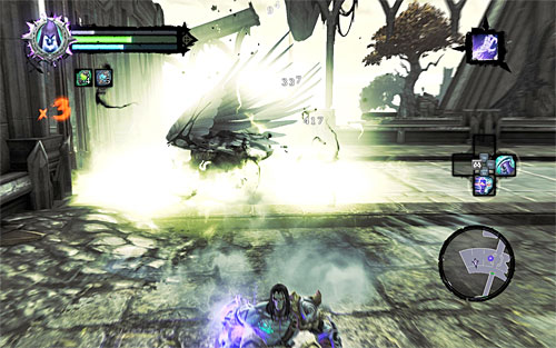 This will be the first time that you encounter corrupted champion, which is an elite angel - Find the Scribe - western part of the Citadel (1) - Stains of Heresy - Darksiders II - Game Guide and Walkthrough