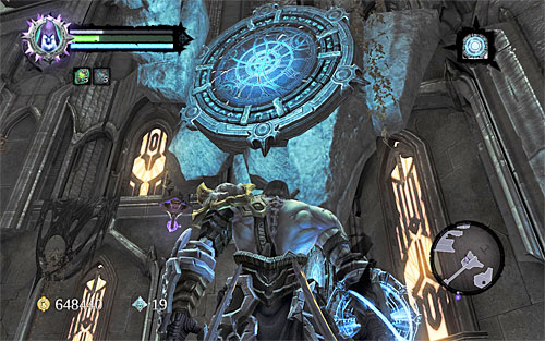 Remain on the small rocky ledge, look above and use Voidwalker with the portal shown in the above screenshot - Find the Scribe - northern part of the Citadel (1) - Stains of Heresy - Darksiders II - Game Guide and Walkthrough