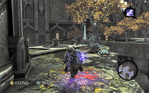 You may now resume your journey and reach an area with a charged yellow sphere in it - Find the Scribe - northern part of the Citadel (1) - Stains of Heresy - Darksiders II - Game Guide and Walkthrough