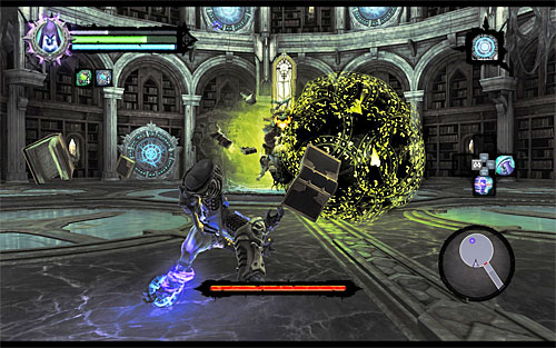 The duel with Jamaerah is not too difficult, BUT only if you do not attempt any direct attacks (you can quickly lose a lot of health points this way) - Boss 17 - Jamaerah the Scribe - Stains of Heresy - Darksiders II - Game Guide and Walkthrough