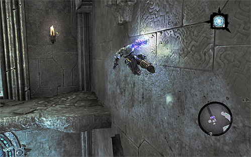 Wall run along the wall on your right, which will give you access to the door that you can see in the distance - Find the Scribe - end - Stains of Heresy - Darksiders II - Game Guide and Walkthrough