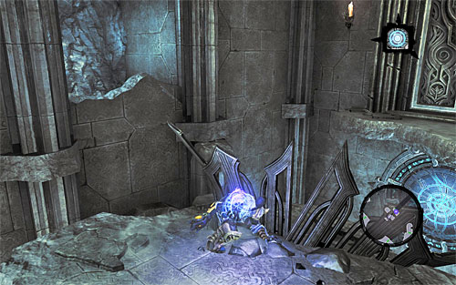 Turn now towards the highest-located portal shown in the above screenshot and make sure that you reinforce it while activating it - Find the Scribe - end - Stains of Heresy - Darksiders II - Game Guide and Walkthrough