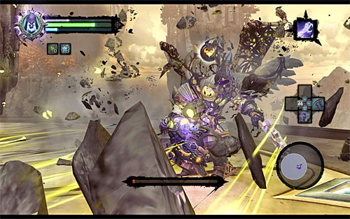 Continue the battle until the boss loses almost all of his health and wait for the Execution icon to appear again - Boss 18 - Archon - Stains of Heresy - Darksiders II - Game Guide and Walkthrough
