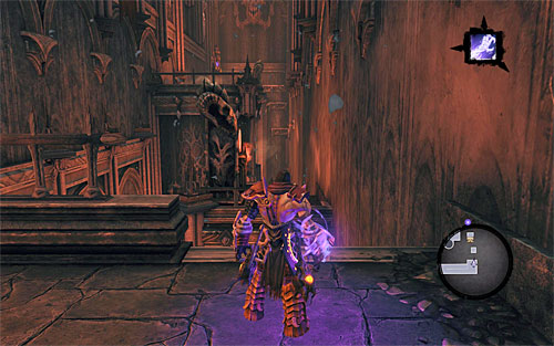 Start off by examining the nearby chest, then take the stairs to get to where the screen shows - Find Samael - eastern part of the Black Stone - The Lord of the Black Stone - Darksiders II - Game Guide and Walkthrough