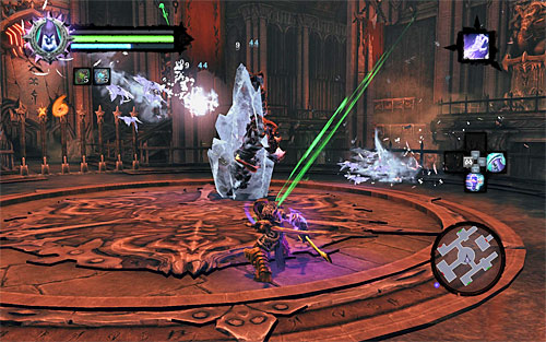 While fighting the Legion Champion, I surprisingly don't recommend using Death Grip, but instead just the standard melee attacks - Find Samael - beginning - The Lord of the Black Stone - Darksiders II - Game Guide and Walkthrough