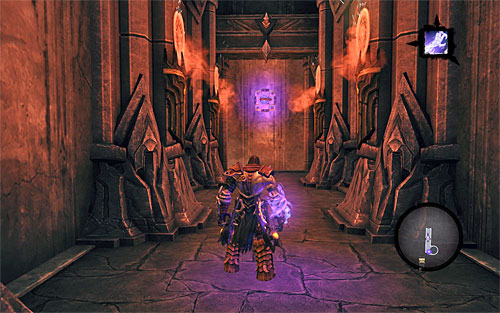 Bo back to the shaft, drop down and resume the run to find a new interactive handhold seen above - Find Samael - eastern part of the Black Stone - The Lord of the Black Stone - Darksiders II - Game Guide and Walkthrough