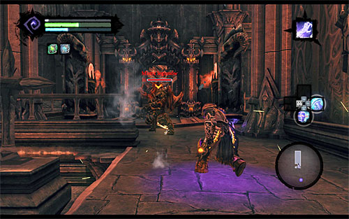 Star climbing (screenshot 1) by grabbing onto the handholds with Death Grip and bouncing off the walls - Find Samael - eastern part of the Black Stone - The Lord of the Black Stone - Darksiders II - Game Guide and Walkthrough