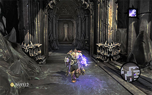 Ignore the closed door nearby and take the corridor leading west (the above screen), eliminating some Undead Scarabs on the way - Find Samael - western part of the Black Stone - The Lord of the Black Stone - Darksiders II - Game Guide and Walkthrough