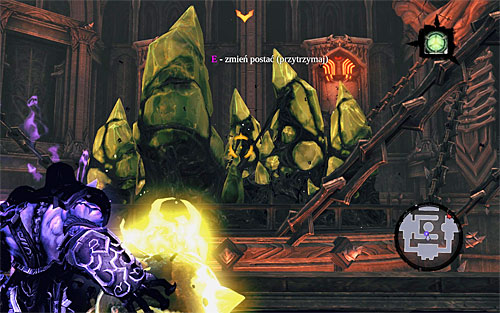 Take control over the second half of the soul - the one that caught the shadowbomb from the other side - one last time - Find Samael - western part of the Black Stone - The Lord of the Black Stone - Darksiders II - Game Guide and Walkthrough