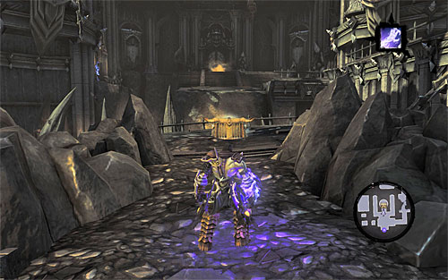 Deactivate Soul Splitter and return to the time portal to go back to the present - Find Samael - western part of the Black Stone - The Lord of the Black Stone - Darksiders II - Game Guide and Walkthrough