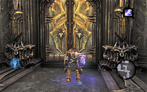 Your destination is the west balcony - there, take the passage leading to the closed door you've opened while exploring the fortress in the other time zone (the above screen) - Find Samael - end - The Lord of the Black Stone - Darksiders II - Game Guide and Walkthrough