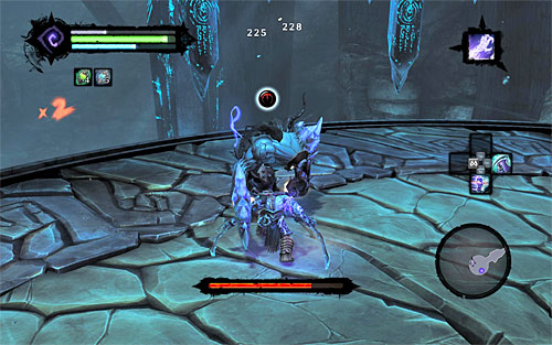 Keep hitting him until he's wounded enough to kneel - Boss 20 - Avatar of Chaos - The Well of Souls - Darksiders II - Game Guide and Walkthrough