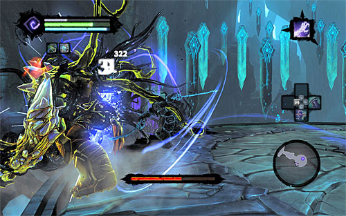 The second stage of the battle with the Avatar isn't much different from the previous one, though his attacks will deal you more damage - Boss 20 - Avatar of Chaos - The Well of Souls - Darksiders II - Game Guide and Walkthrough