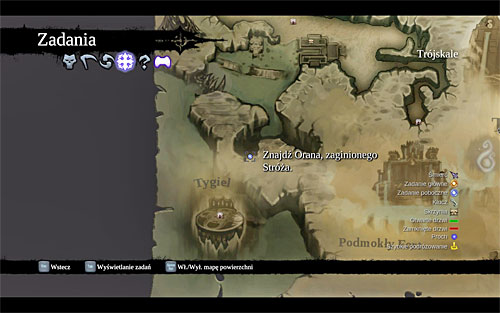 Open the world map and pick the name of the current quest from the list of available missions (ENTER), so that a mission marker appears (the above screen) - Silent Stone - Small quests - Darksiders II - Game Guide and Walkthrough