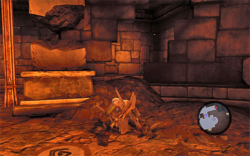 1) The page lies on a small shelf in the western part of the dungeon - you can get to it after landing on a balcony holding a chest with a Skeleton Key - Locations of the Pages - Forge Lands - The Book of the Dead - Darksiders II - Game Guide and Walkthrough
