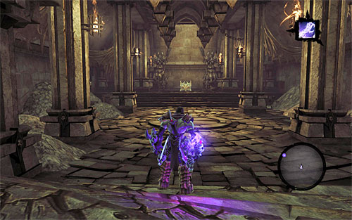 Before leaving the [Soul Arbiter's Maze], find the stairs leading to the lower treasury (the above screen) for a chest with some random valuables - Report back to the Chancellor - The Chancellor's Quarry - Darksiders II - Game Guide and Walkthrough