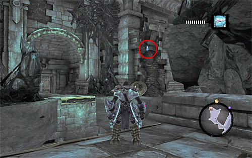 1) The stone is lodged in the wall right of the entrance to the Shattered Forge, one of the optional dungeons in the game - Mystic Stonebites locations - Forge Lands - Sticks and Stones - Darksiders II - Game Guide and Walkthrough