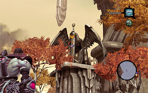 2) The stone is on the statue of an angel, left of the entrance to the Crystal Spire - Mystic Stonebites locations - Lostlight - Sticks and Stones - Darksiders II - Game Guide and Walkthrough