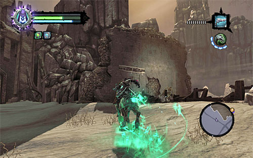 1) You can find the stone under the bridge pictured on screenshot 1, located in the central area of Leviathan's Gorge; however it's quite a challenge to get it - Resistance Stonebites locations - The Kingdom of the Dead - Sticks and Stones - Darksiders II - Game Guide and Walkthrough