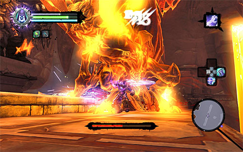 Each time the boss charges at you, wait until it's possible to get at him from the back (the above screen) - he's practically defenseless against such attacks - The Nook - The lower levels of the dungeon - Additional Locations - Darksiders II - Game Guide and Walkthrough