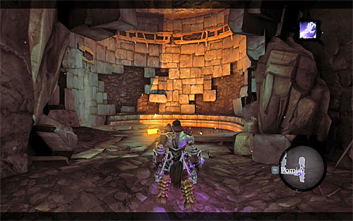 Head south, wall-run along the right wall, jump across to the left one after a moment and then back to the right at the end - The Scar - Reaching the central area of the dungeon - Additional Locations - Darksiders II - Game Guide and Walkthrough