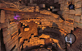 4) After landing on the new ledge, jump up to reach the one above and go right - The Scar - Reaching the central area of the dungeon - Additional Locations - Darksiders II - Game Guide and Walkthrough